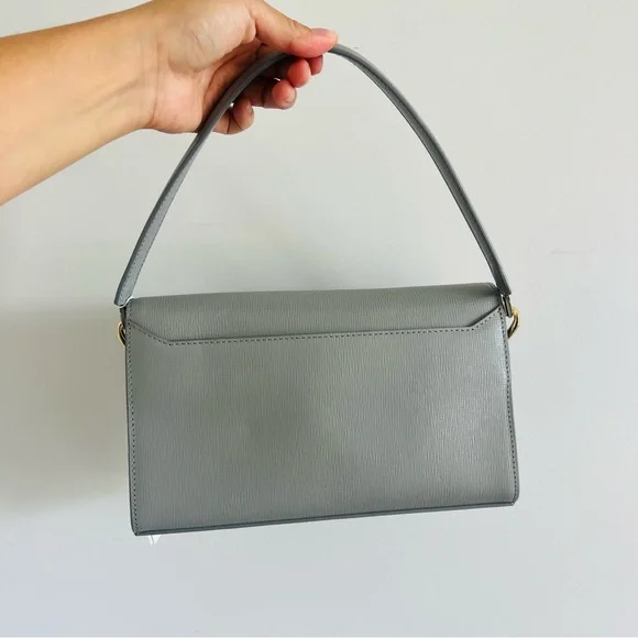 NEW ANINE BING colette bag in grey saffiano - Picture 8 of 12